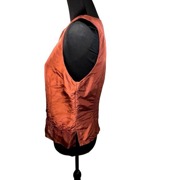 Anne Carson ladies size10 silk sequin lined rear zip Fairy goth vintage tank top - Picture 3 of 16